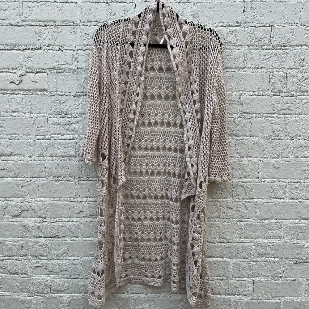 Free People crochet/knit boho style sweater. Sz S